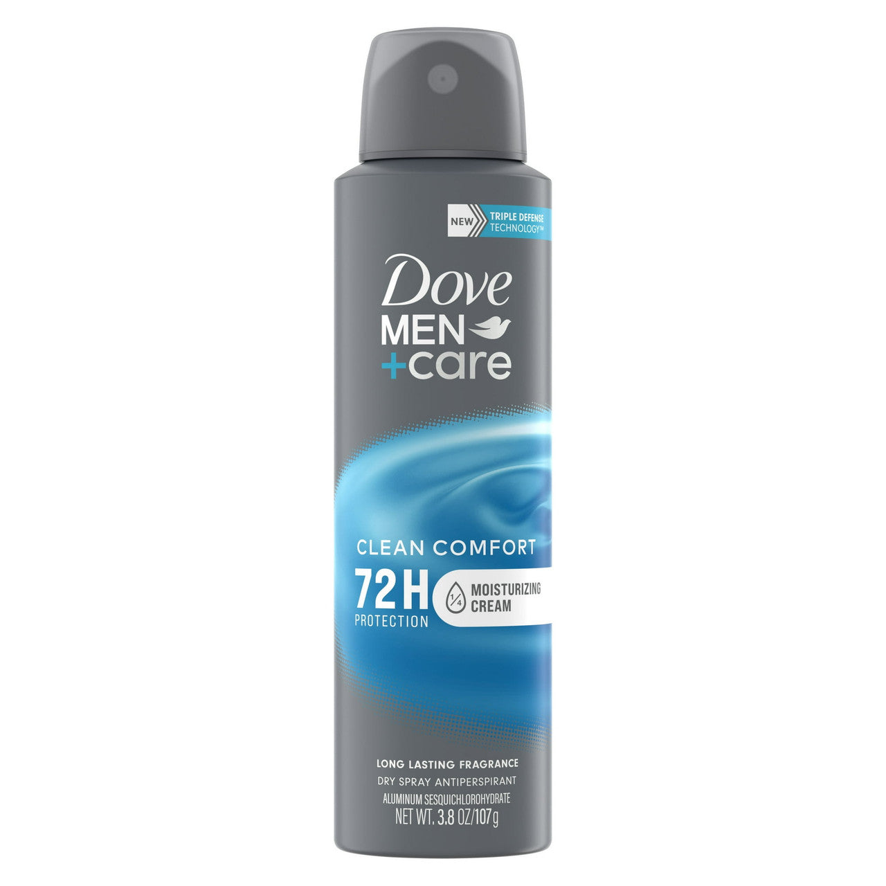 Dove Men Plus Care Clean Comfort 72-Hour Antiperspirant Deodorant Dry Spray, 3.8 Oz